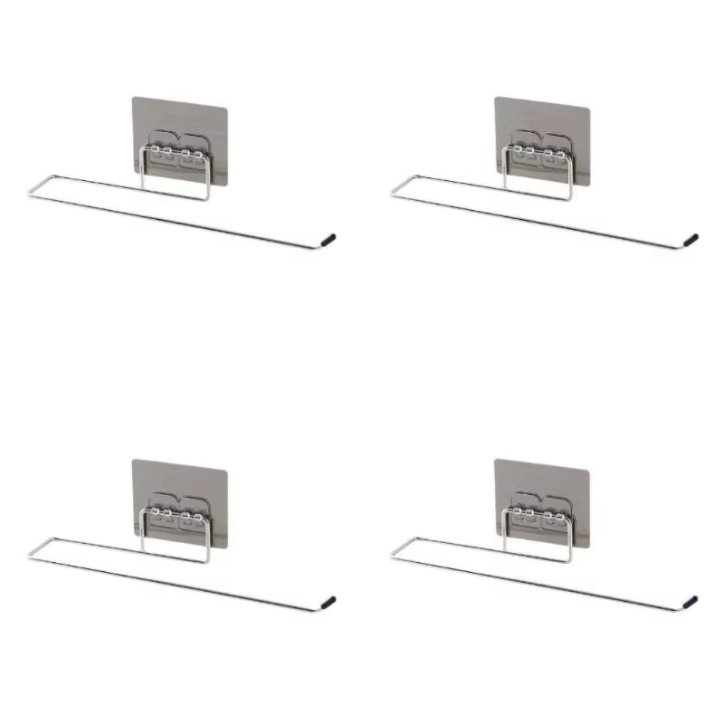 1/4 of the Kitchen Wall Hanging Paper Towel Rack, Perforation-Free Dish Cloth, Plastic Wrap Stainless Steel Organizer Hooks