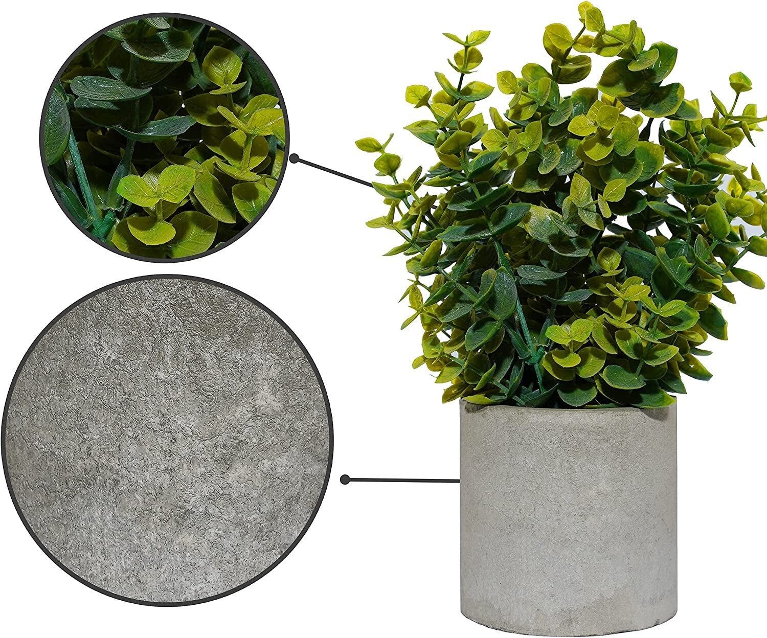 SET of 3 ARTIFICIAL PLANTS in POTS with BOHEMIAN STYLE FAKE POTTED PLANTS