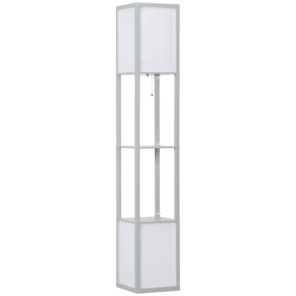 Floor Lamp with Shelves and Dual Light, Standing Lamp for Living Room