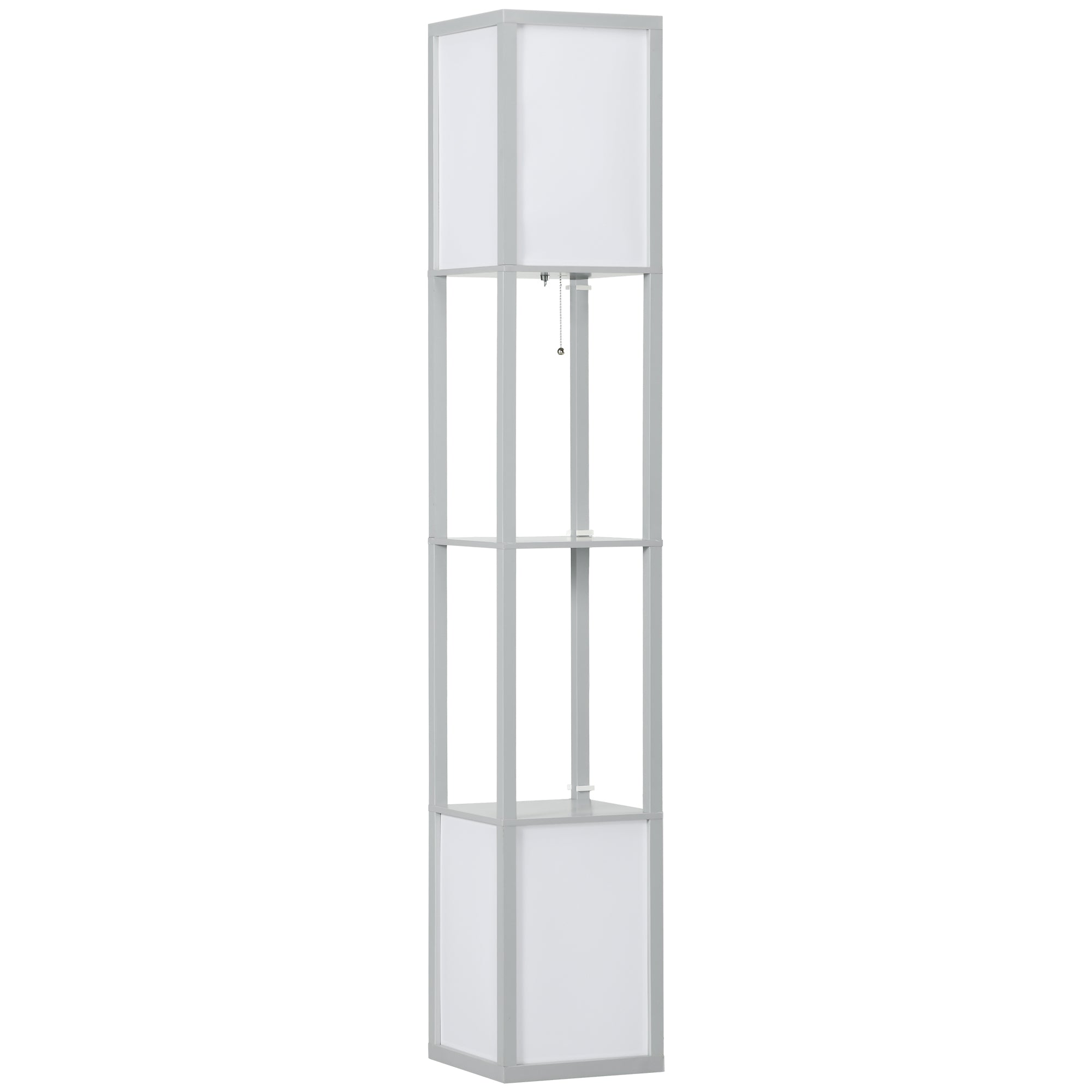 Floor Lamp with Shelves and Dual Light, Standing Lamp for Living Room